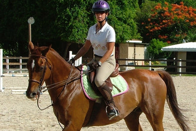 Juliana Chapman riding her horse Sammy.