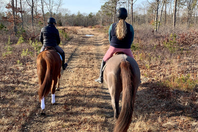 Winter Trail Rides with Her Riding Habit.