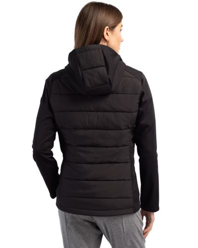 Apple Knoll Evoke Hybrid Eco Softshell Recycled Full Zip Womens Hooded Jacket