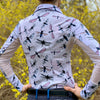 Equestrian long sleeve sun shirt polo with UPF or SPF protection and lavender dragon fly design
